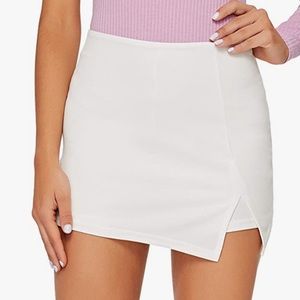 White Asymmetrical Skort